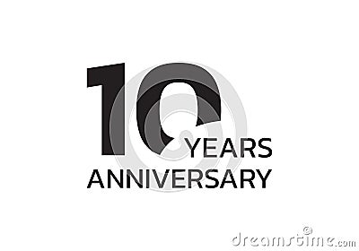 10th anniversary logo. 10 years celebrating icon or badge. Vector illustration. Vector Illustration